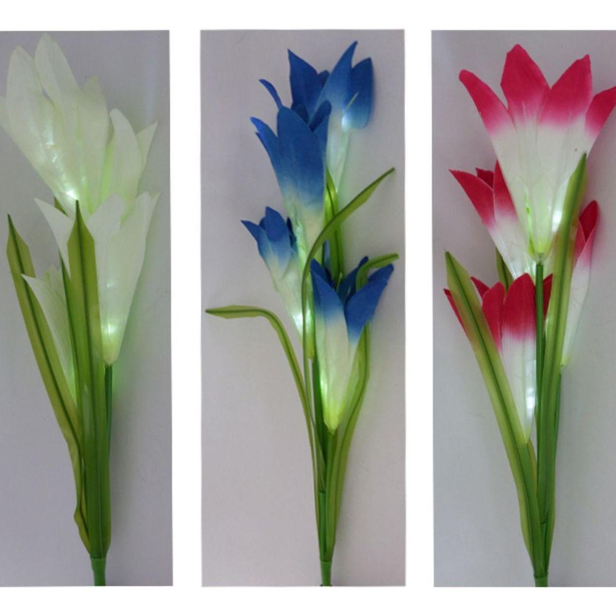 IMPORTCLICK - Set 2 Flor Foco Solar LED Exótico 80 CM Luz Blanca