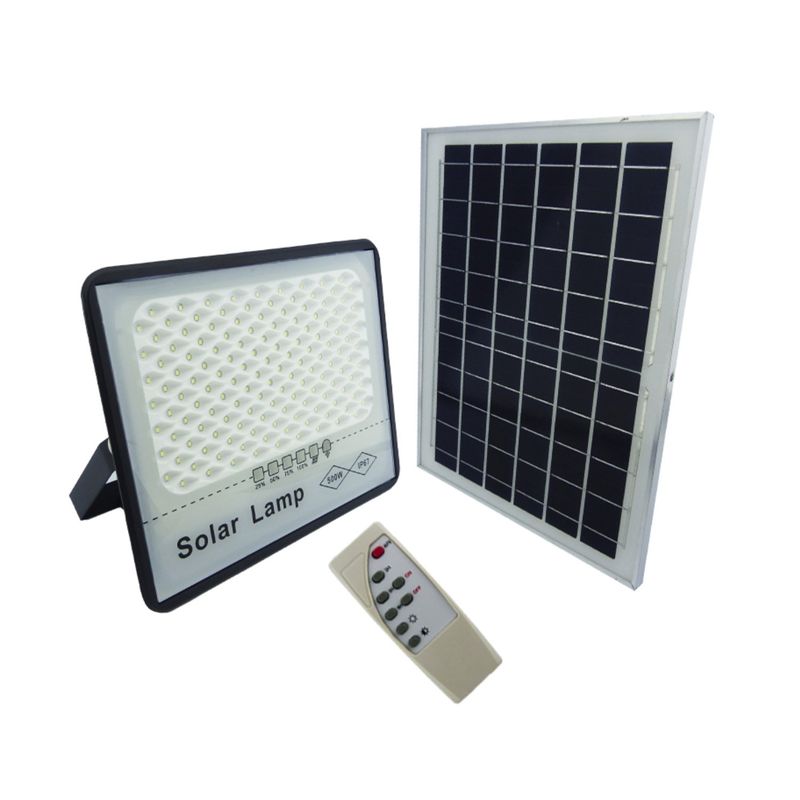 IMPORTCLICK - Proyector Solar LED 500 Watt Metal Plano Panel 142 LED - Blanco
