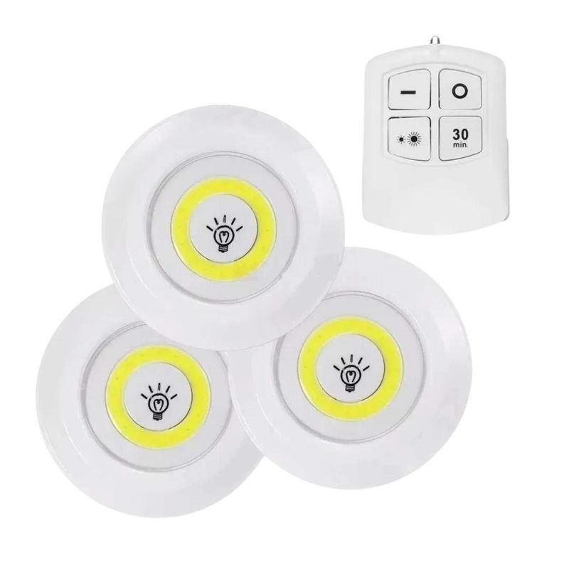 IMPORTCLICK - Set 3 Luces LED Emergencia Inalámbricas Control Remoto - Blanco