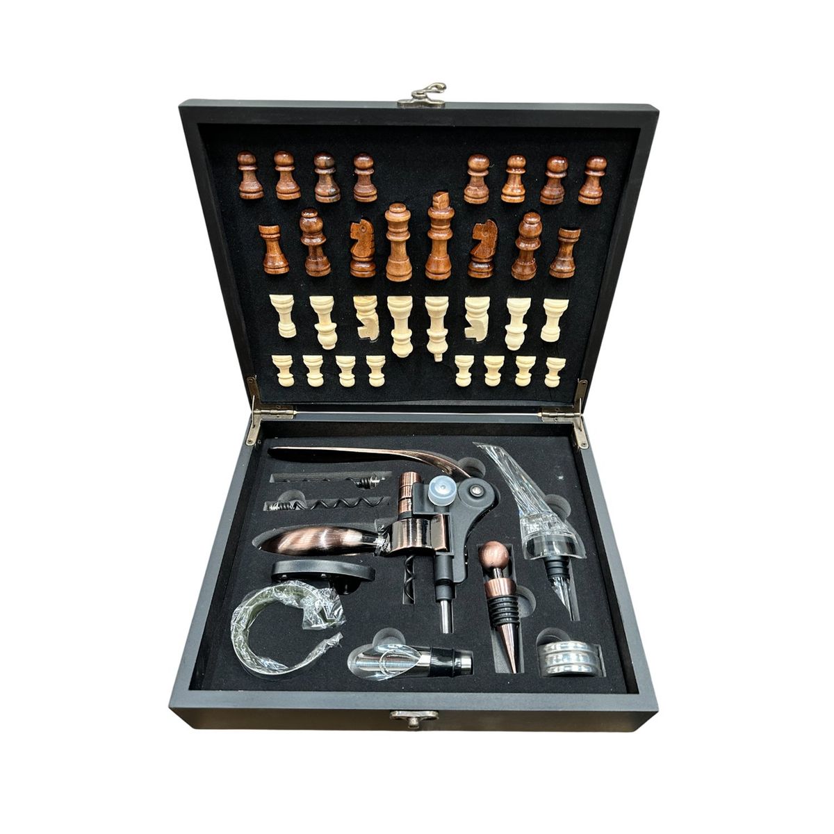 TOLVA - Set sacacorcho rabit cobrizado ajedrez 9 piezas