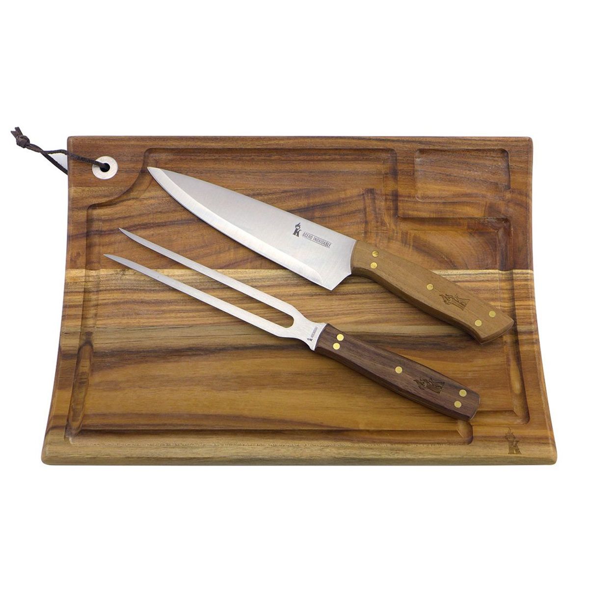 KANGKAWE - Set Parrillero Tabla + Cuchillo + Tenedor