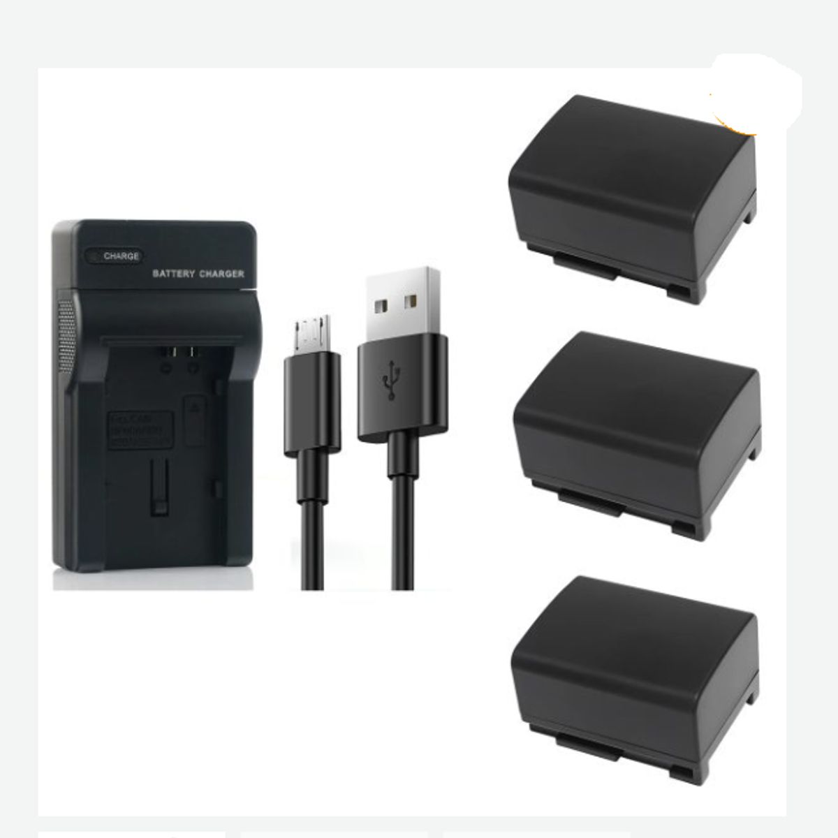 GENERICO - KIT CARGADOR + 3 BATERÍAS BP-808 CANON ALTERNATIVA