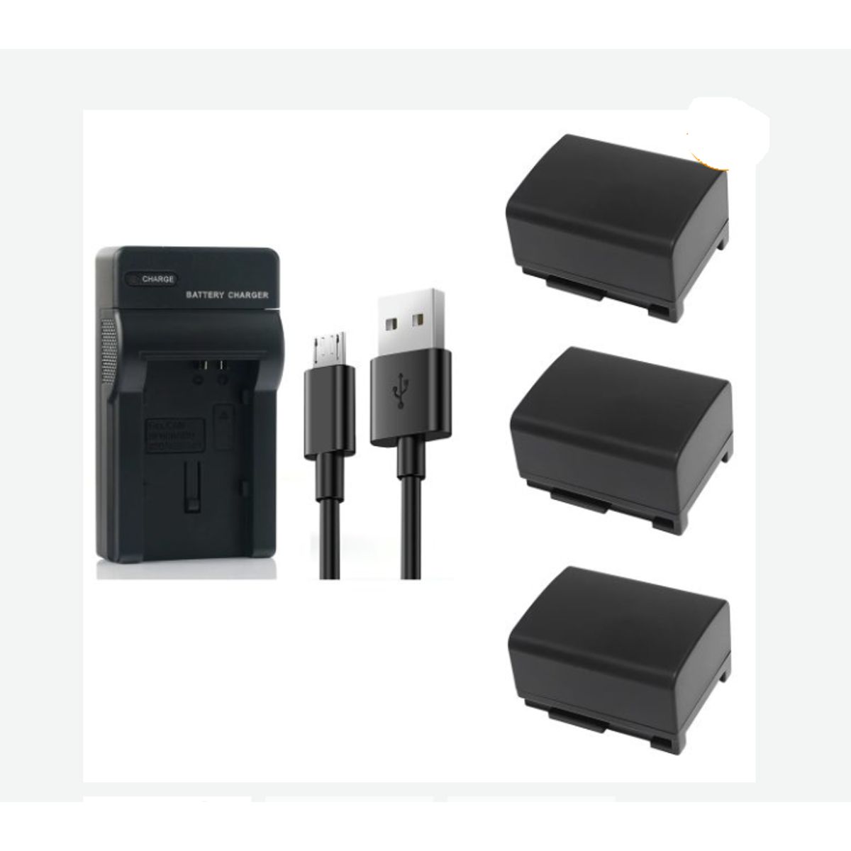 GENERICO - KIT CARGADOR + 3 BATERÍAS BP-808 CANON ALTERNATIVA