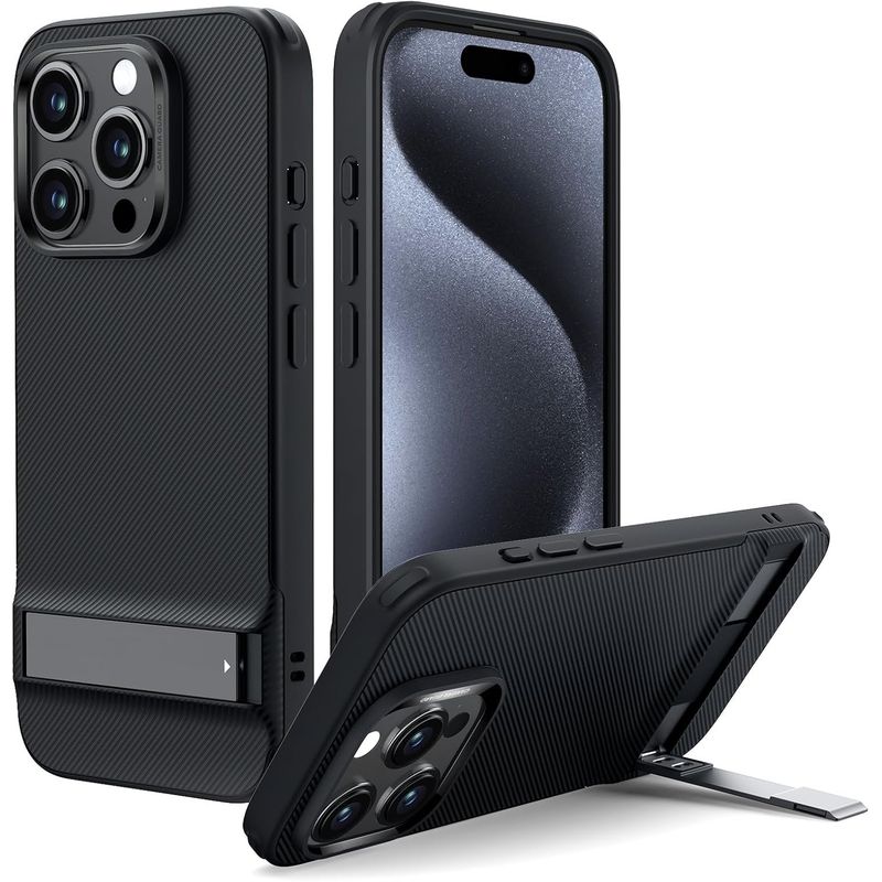ESR - Carcasa ESR Para iPhone 15 Pro Max Boost Kickstand Negro