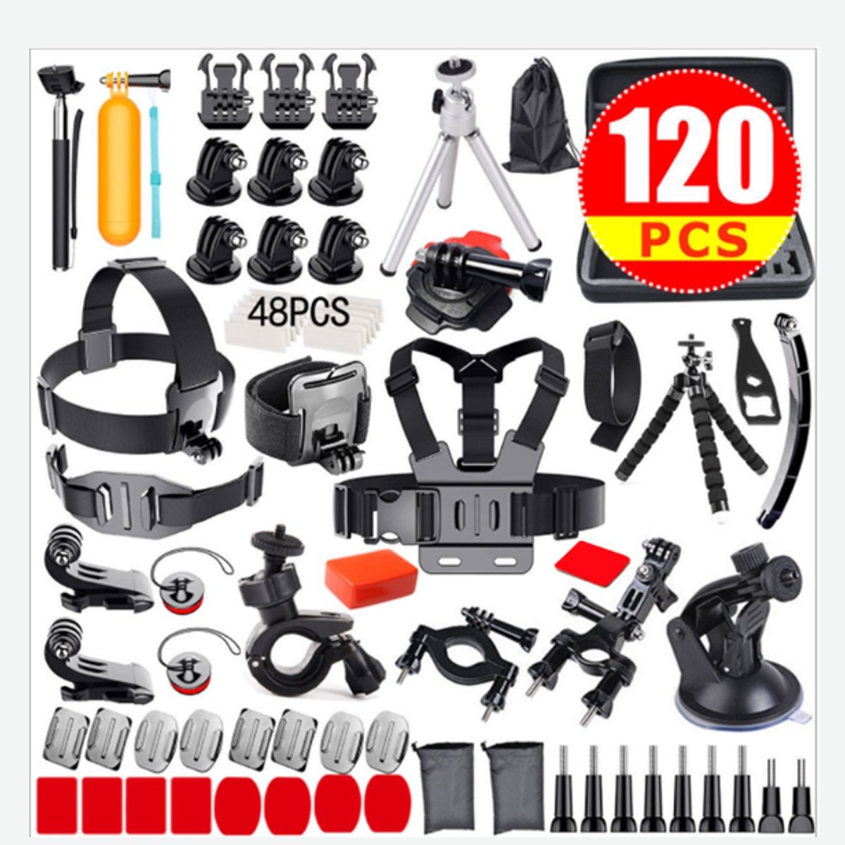 GENERICO - KIT ACCESORIOS PARA GOPRO 120 EN 1