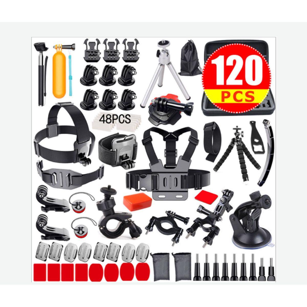 GENERICO - KIT ACCESORIOS PARA GOPRO 120 EN 1