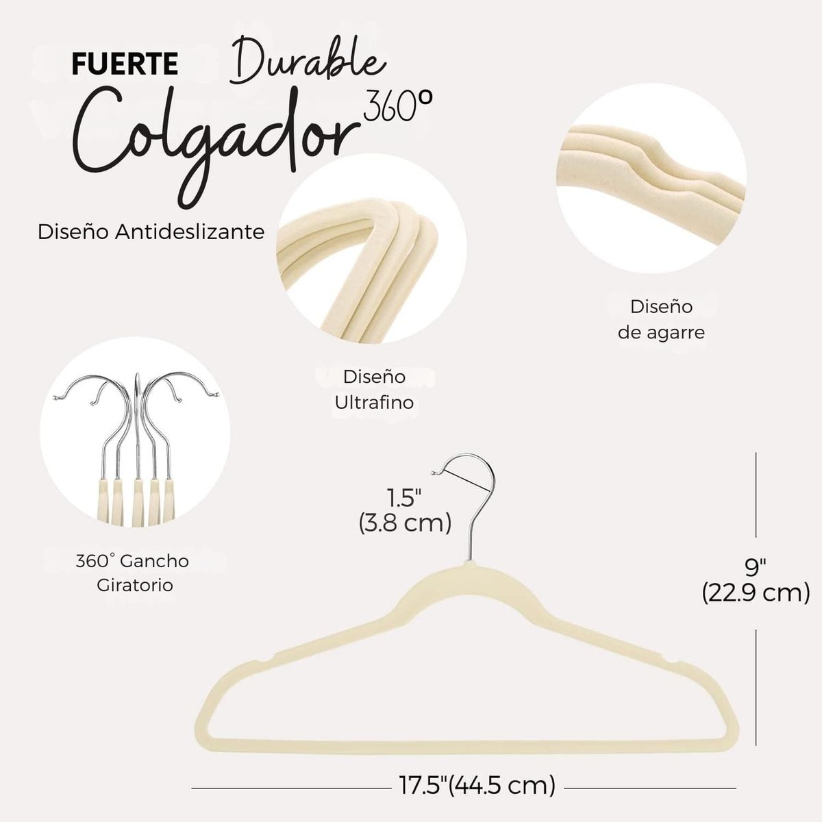 REBAJAS - Set 50 Colgador Gancho Perchas Ropa Felpa Antideslizante