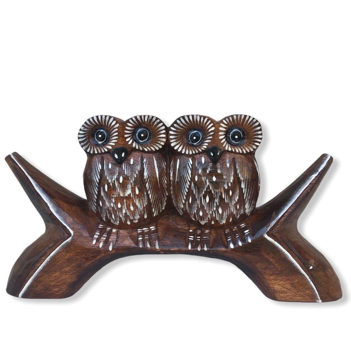 GENERICO - Figura Estatua De Búho Duo En Tronco