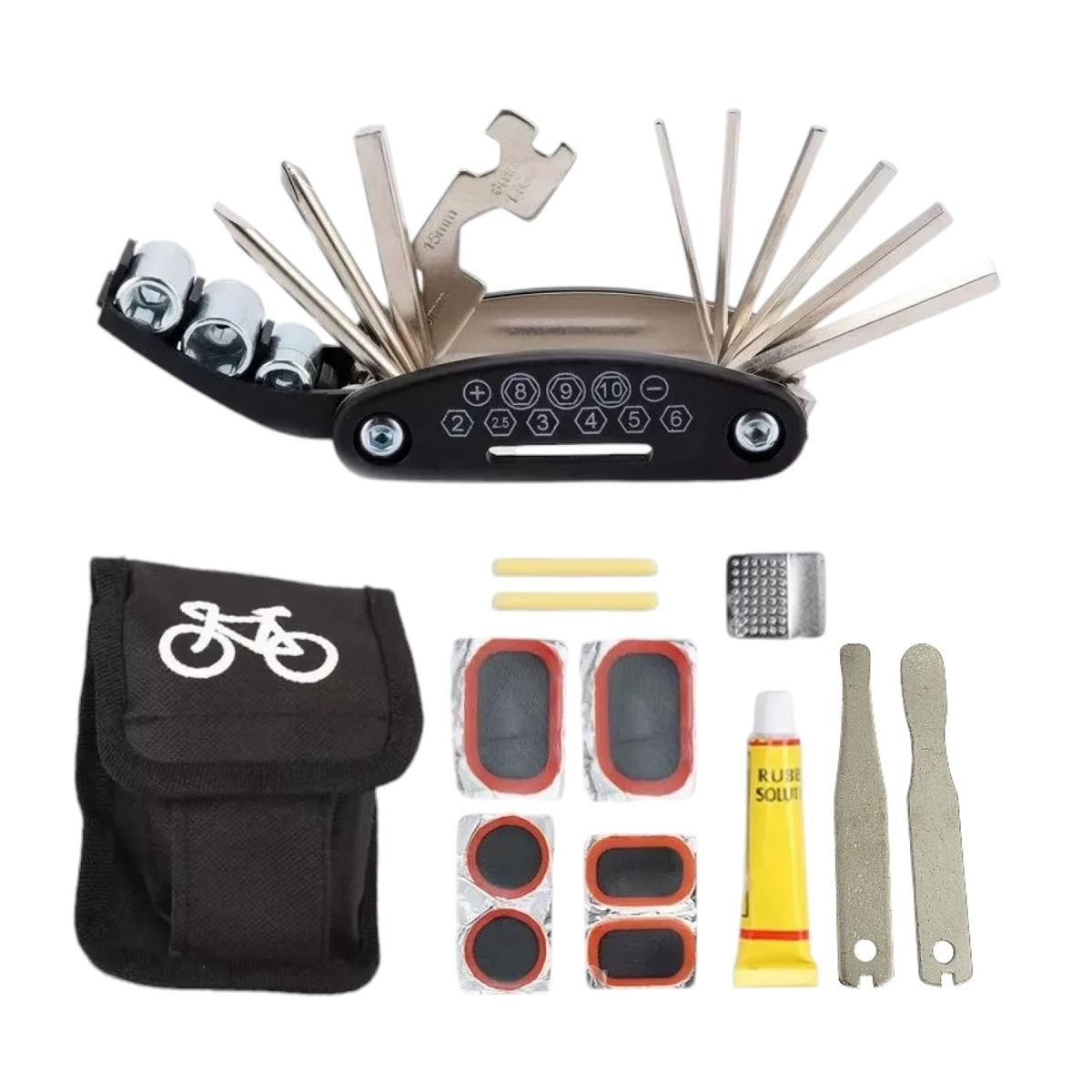 GENERICO - Kit Herramientas Bicicleta Allen Parche Reparación 18181