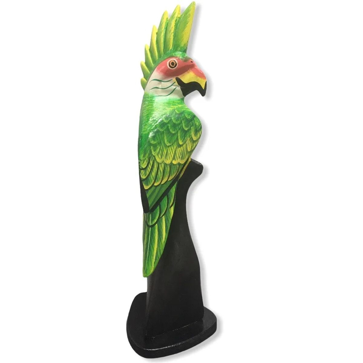 GENERICO - Figura Estatua De Pájaro Cacatúa De Madera Vintage