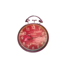 GENERICO - RELOJ PARED METAL VINTAGE ROJO
