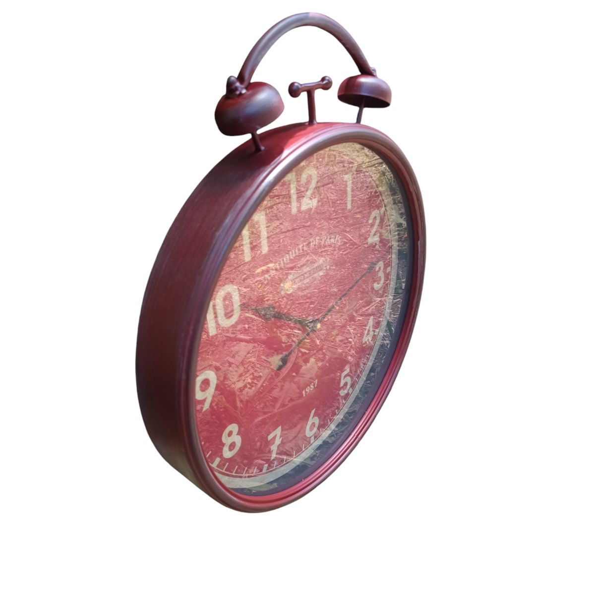 GENERICO - RELOJ PARED METAL VINTAGE ROJO 40 CM