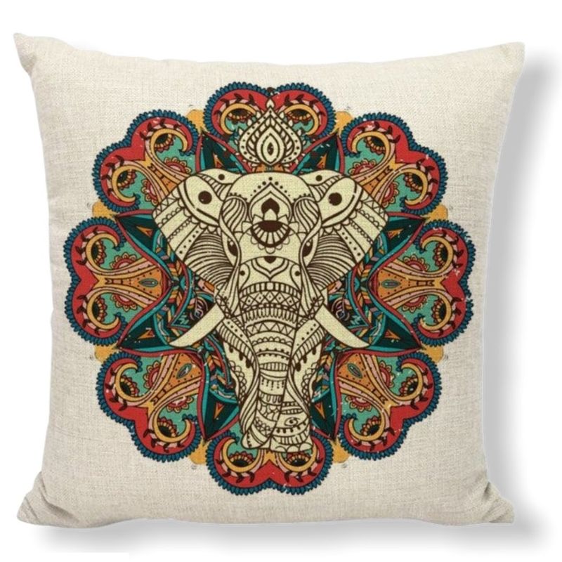 GENERICO - Funda de Cojin - Elefante De La Suerte Thai Feng Shui