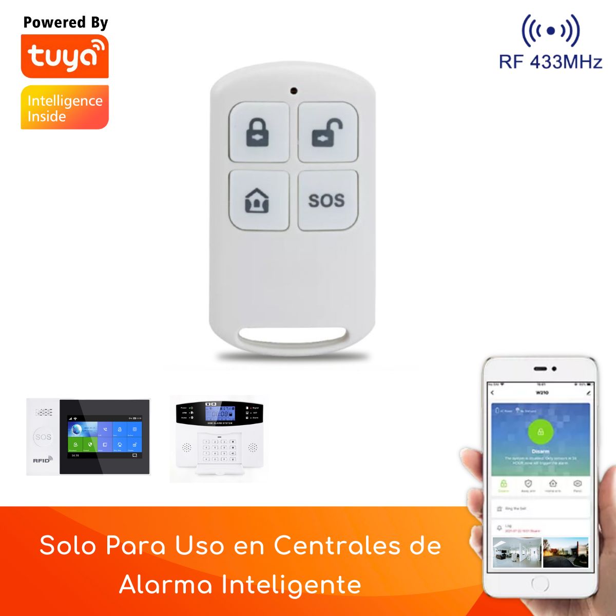 D MOTICA - Control Remoto Inalámbrico 433mhz Para Alarmas Wifi y Gsm