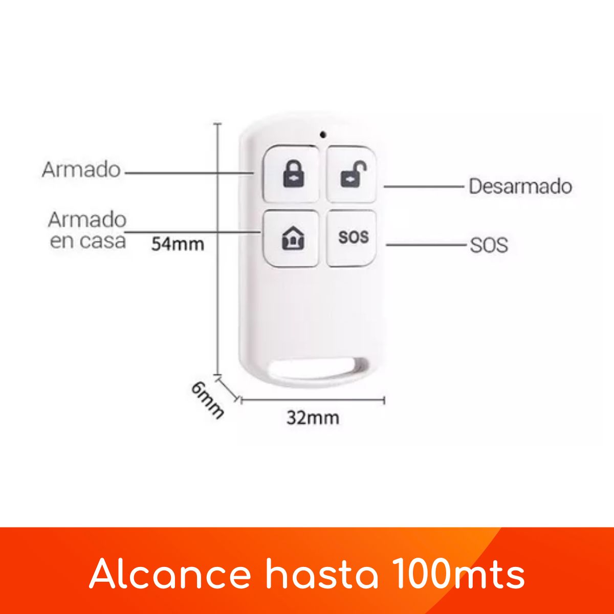 D MOTICA - Control Remoto Inalámbrico 433mhz Para Alarmas Wifi y Gsm