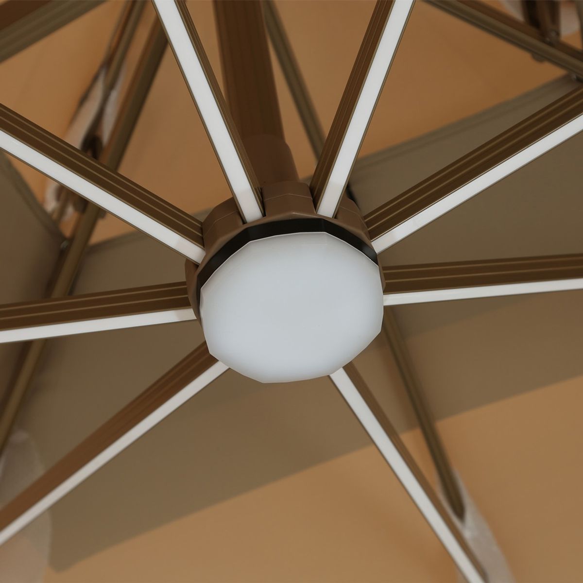 GENERICO - Quitasol cuadrado con luz 3x3m + Base quitasol