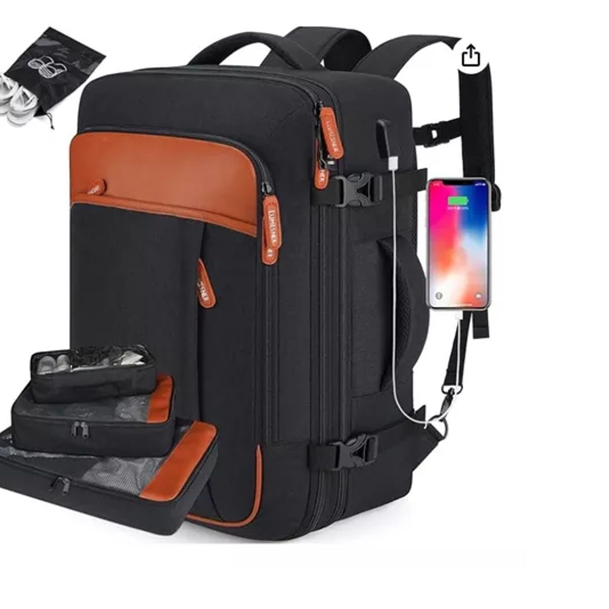 GENERICO - Mochila De Viaje Extragrande De 45l Aprobada Por Vuelo