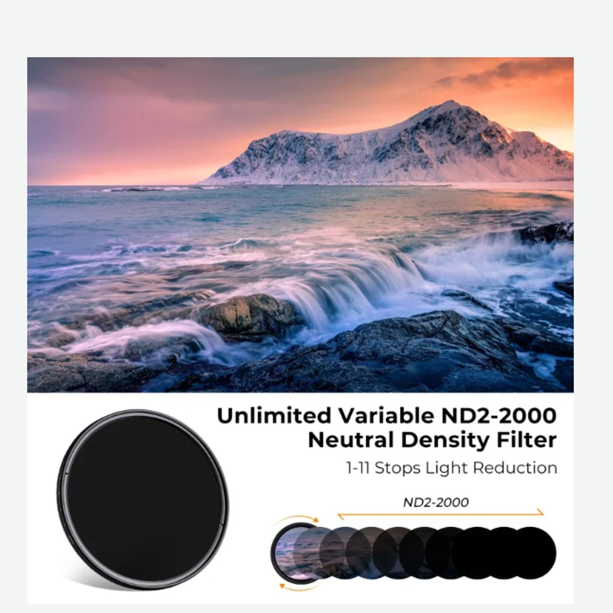CONCEPT - FILTRO K&F CONCEPT 82MM ND VARIABLE ND2-2000 SERIE C 11 PASOS