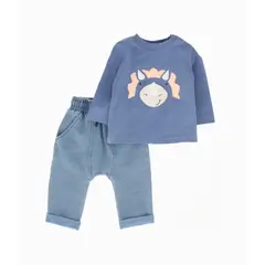 4KIDS - Conjunto recién nacido con dinosaurio Azul 4 Kids
