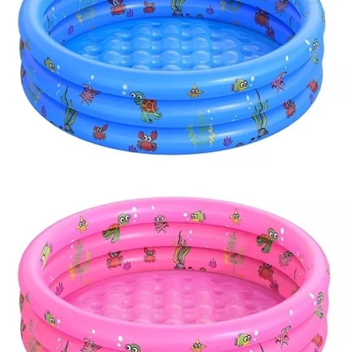 CARIBEE - Piscina Redonda Inflable Niños Anillos Azul