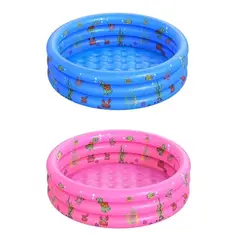 CARIBEE - Piscina Redonda Inflable Niños Anillos Azul