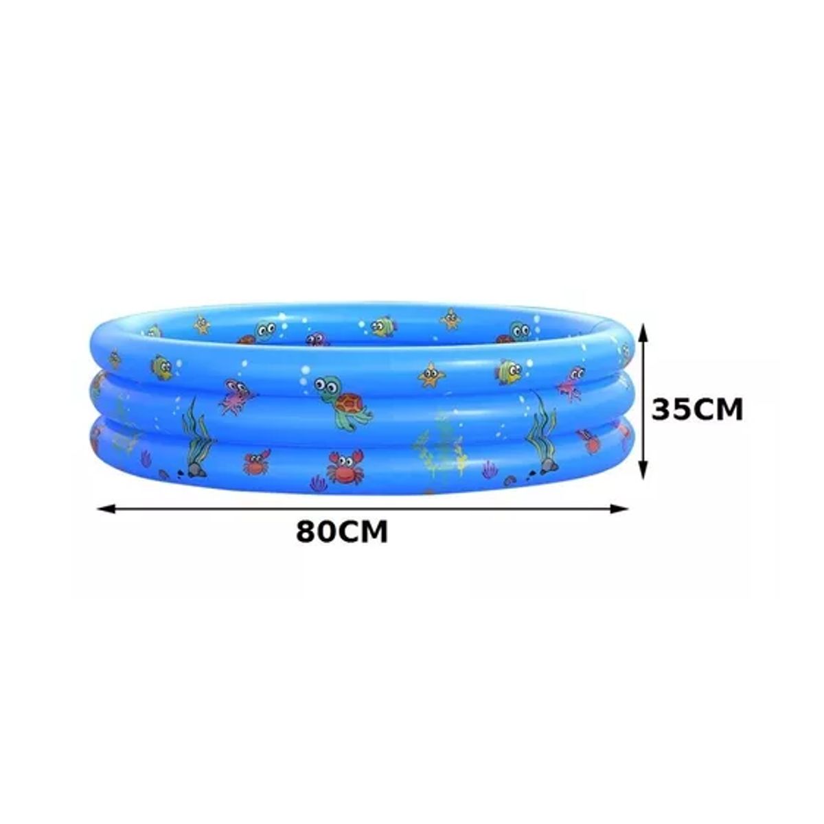 CARIBEE - Piscina Redonda Inflable Niños Anillos Azul