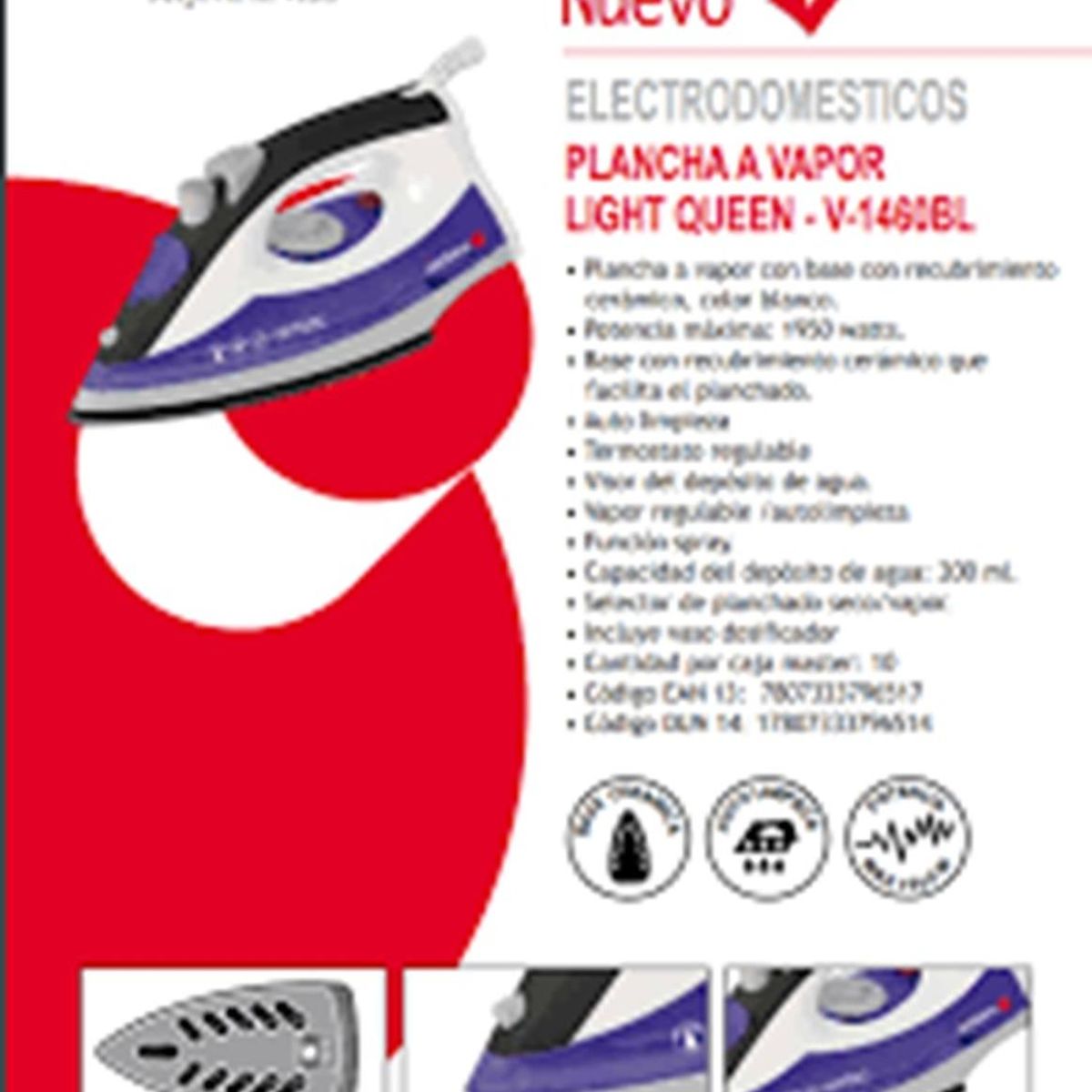 SINDELEN - Plancha Vapor Sindelen V-1460BL