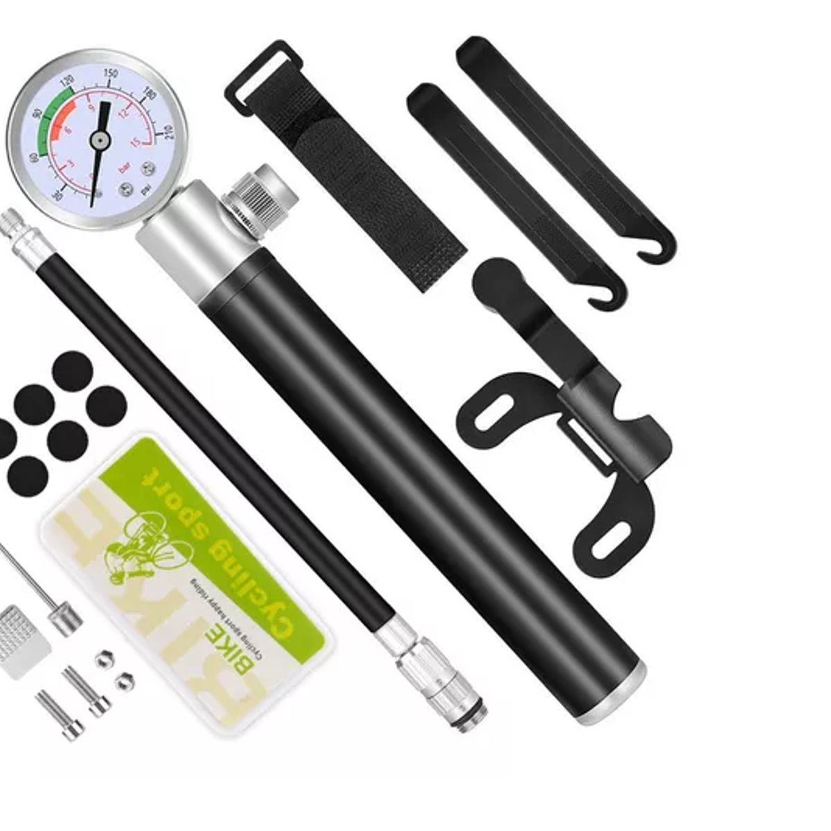 GENERICO - Mini Bombines Portátil Para Bicicleta Con Manómetro 210 Psi