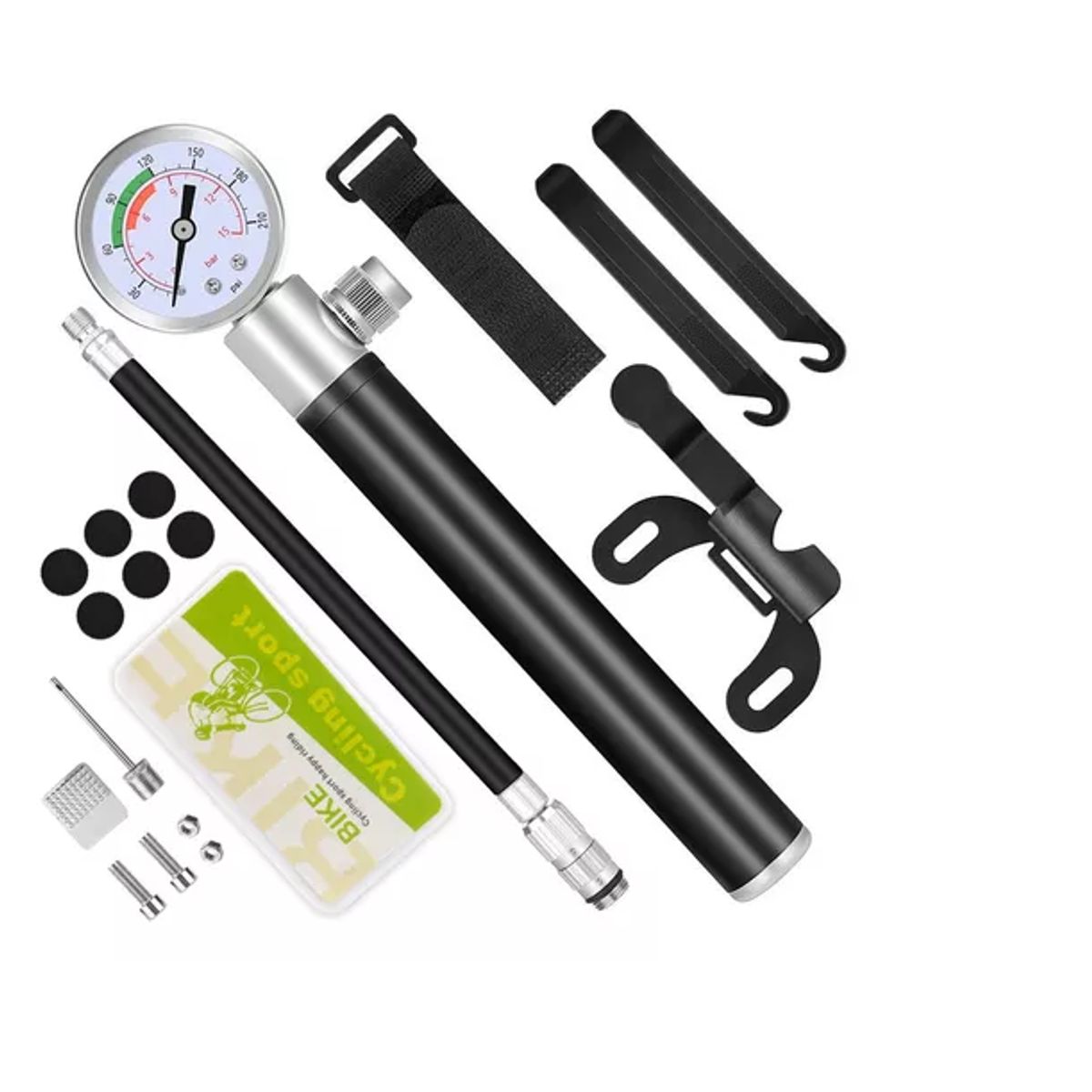 GENERICO - Mini Bombines Portátil Para Bicicleta Con Manómetro 210 Psi