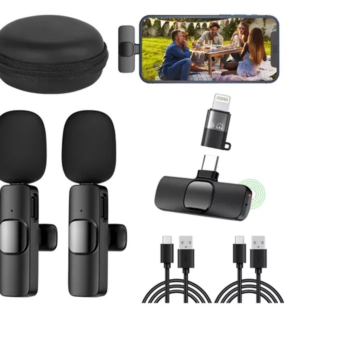 GENERICO - Micrófono Lavalier Inalámbrico Para iPhone iPad Y Android