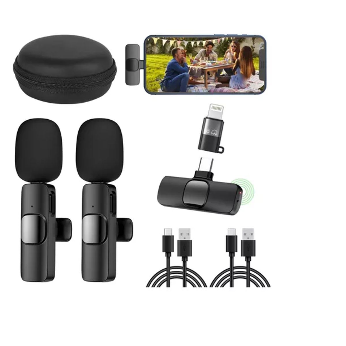 GENERICO - Micrófono Lavalier Inalámbrico Para iPhone iPad Y Android