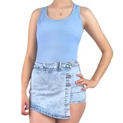 LIKE SHOP - Body Mujer Elasticado Acanalado Modelo Musculosa Z71_.