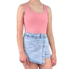 LIKE SHOP - Body Mujer Elasticado Acanalado Modelo Musculosa Z71