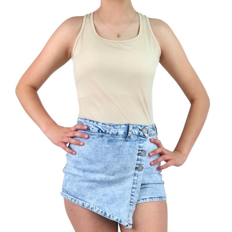 LIKE SHOP - Body Mujer Elasticado Acanalado Modelo Musculosa Z71_.