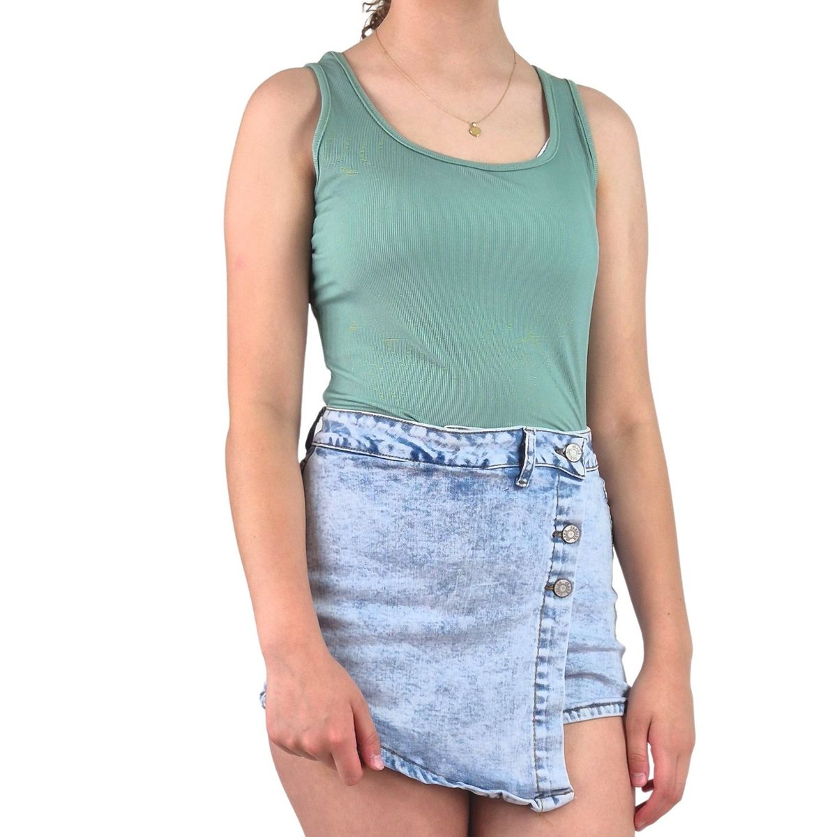 LIKE SHOP - Body Mujer Elasticado Acanalado Modelo Musculosa Z71_.