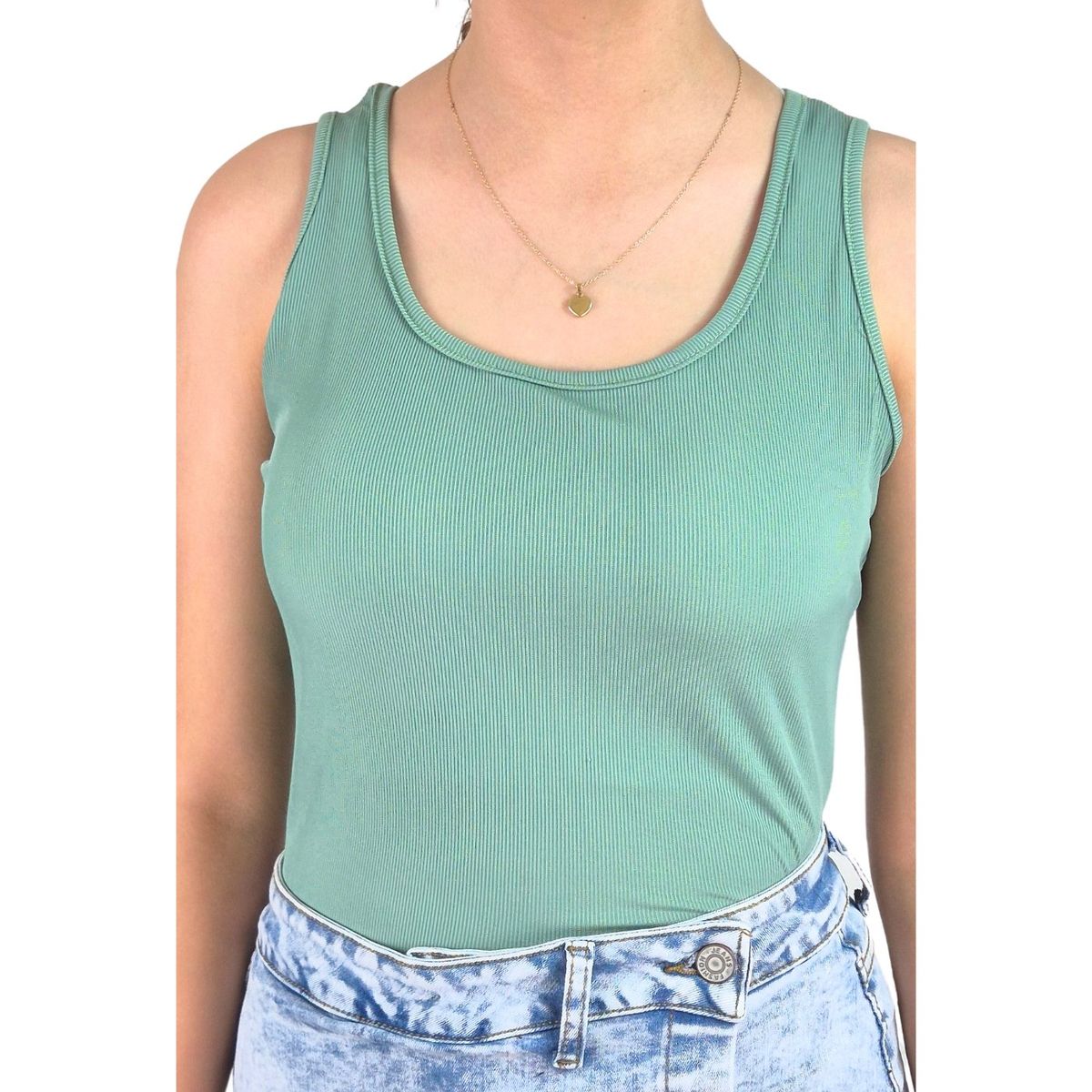 LIKE SHOP - Body Mujer Elasticado Acanalado Modelo Musculosa Z71_.