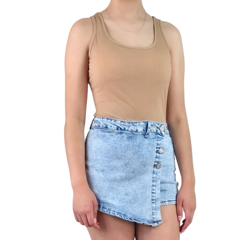 LIKE SHOP - Body Mujer Elasticado Acanalado Modelo Musculosa Z71_.