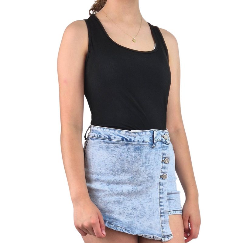 LIKE SHOP - Body Mujer Elasticado Acanalado Modelo Musculosa Z71_.
