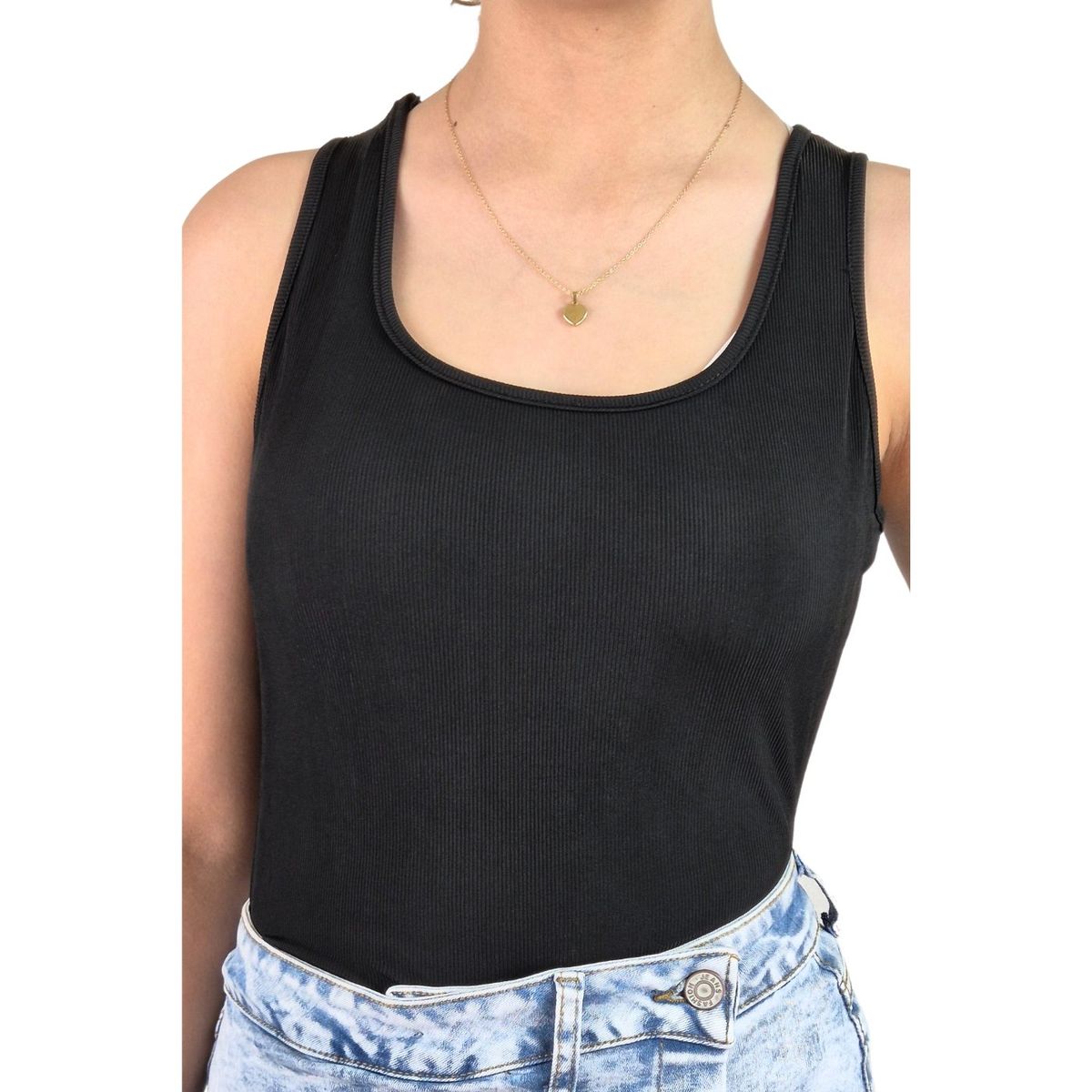 LIKE SHOP - Body Mujer Elasticado Acanalado Modelo Musculosa Z71