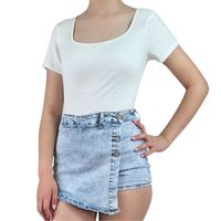 Body Mujer Acanalado Manga Corta Elasticado 080