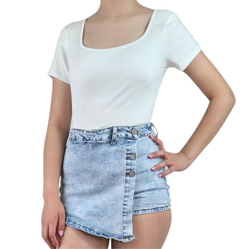 MPROPIA - Body Mujer Acanalado Manga Corta Elasticado 080