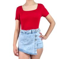 Body Mujer Acanalado Manga Corta Elasticado 080