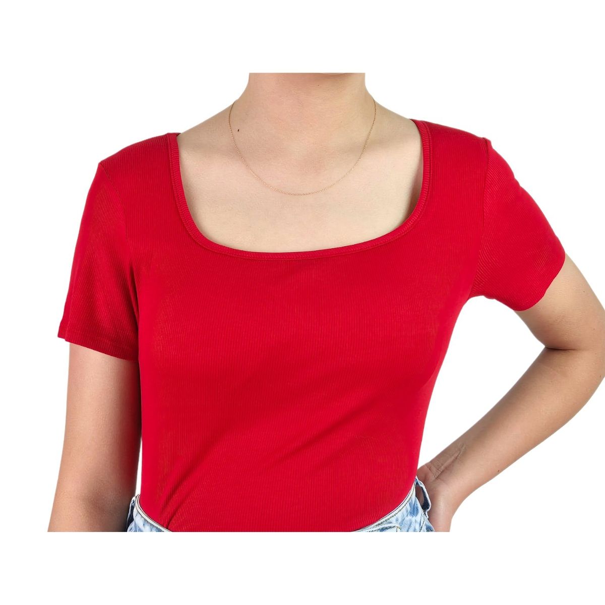 LIKE SHOP - Body Mujer Acanalado Manga Corta Elasticado 080