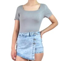 Body Mujer Acanalado Manga Corta Elasticado 080