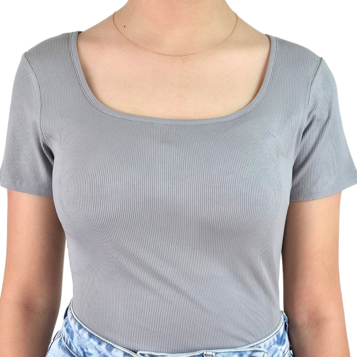 LIKE SHOP - Body Mujer Acanalado Manga Corta Elasticado 080