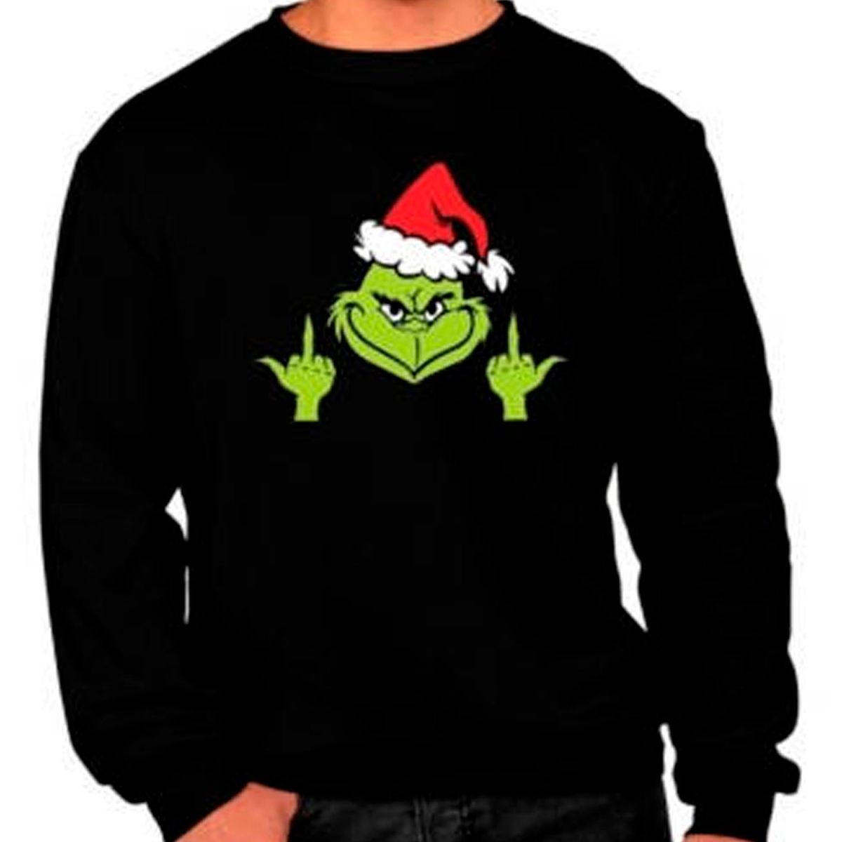 GENERICO - Poleron Navidad Grinch Dedos Polo Unisex Moda
