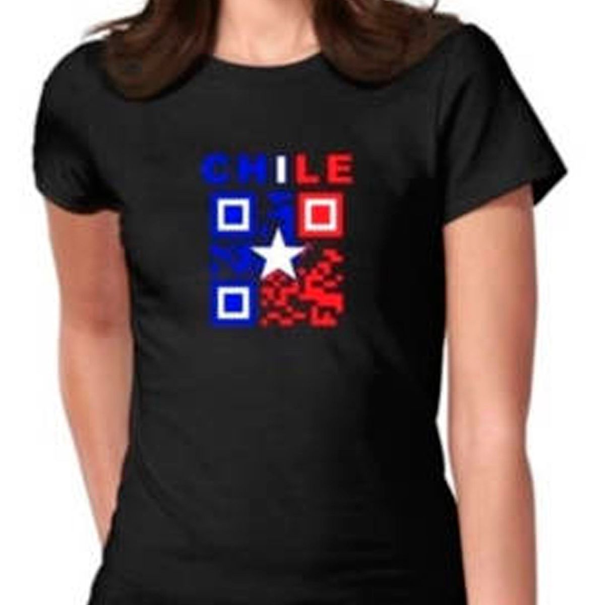 GENERICO - Polera Chilena Qr Codigo  Bandera De Chile Fiestas Cueca