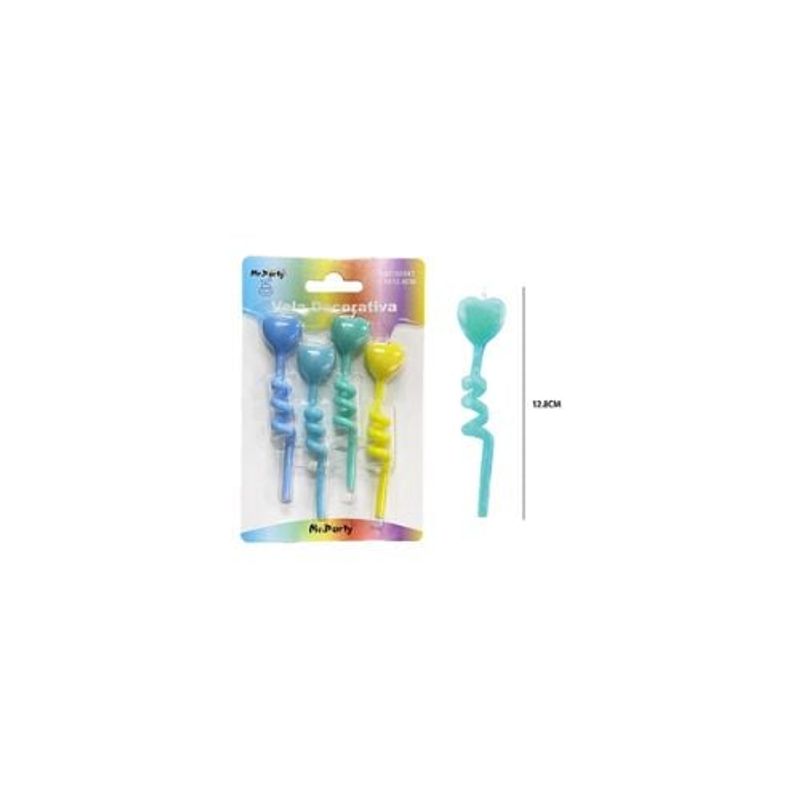 GENERICO - Velas Espiral De Estrella 12cm 4pcs