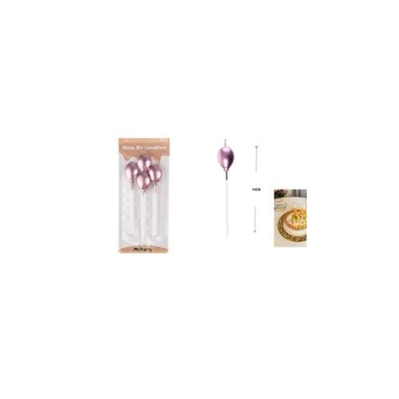 GENERICO - Velas De Globos Color Champagne Metálico 14cm 4pcs