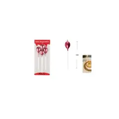 GENERICO - Velas De Globos Rojo Metálico 14cm 4pcs